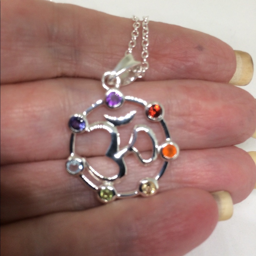 🕉🐲CHAKRA HEALING NECKLACE 🎀STERLING SILVER - Picture 3 of 7